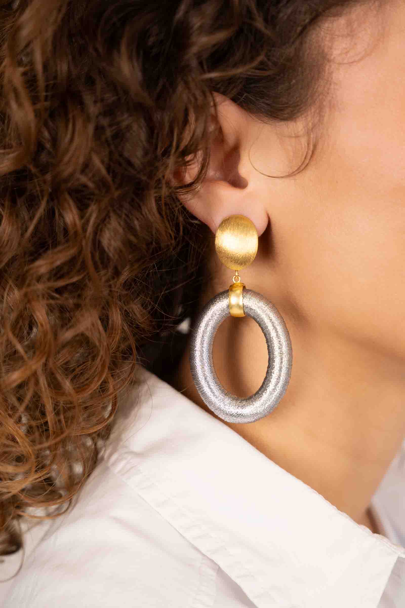 Silver Earrings Faye Oval L Cliplott-theme.productDescriptionPage.SEO.byTheBrand