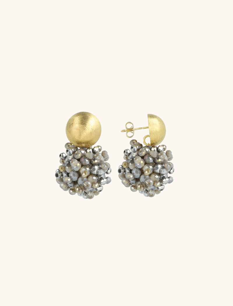 Metallic Beige Nude Earrings Jacky Double Stones Globe Slott-theme.productDescriptionPage.SEO.byTheBrand