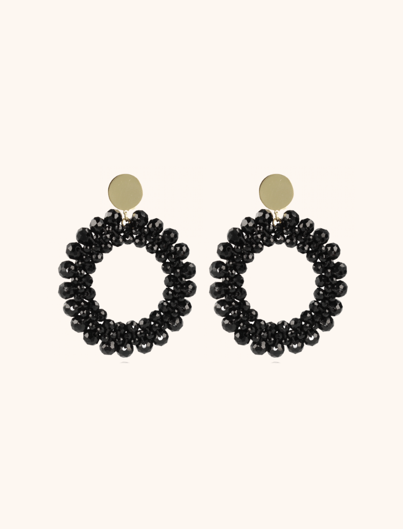 Black shop circle earing