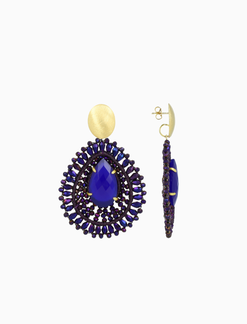 Metallic Lila Ohrringe Lina