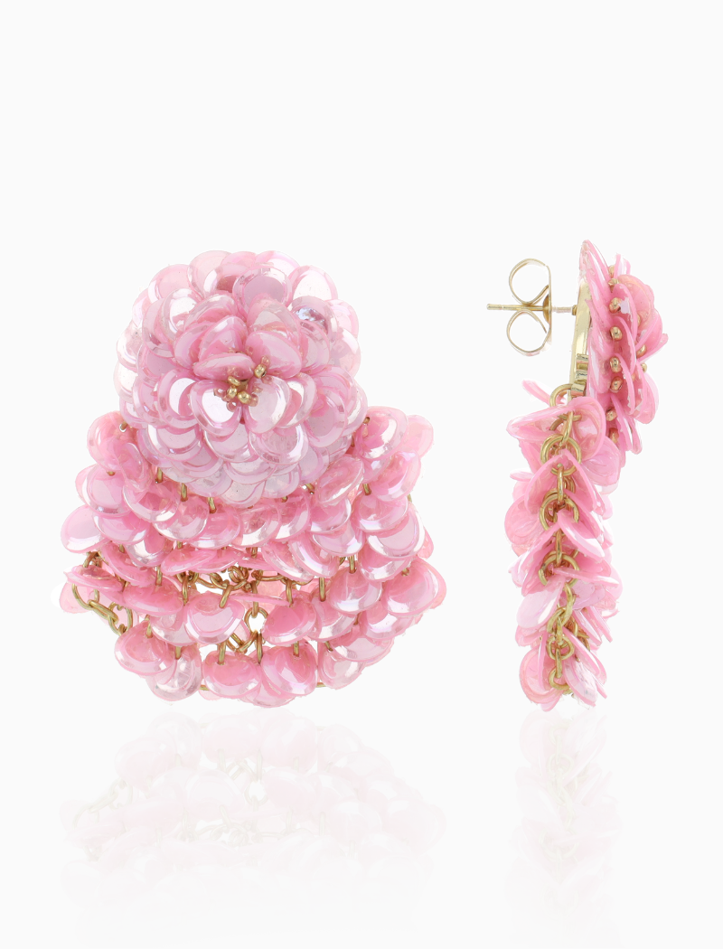 Soft Pink Oorbellen Melody Fan Shaped Flower L