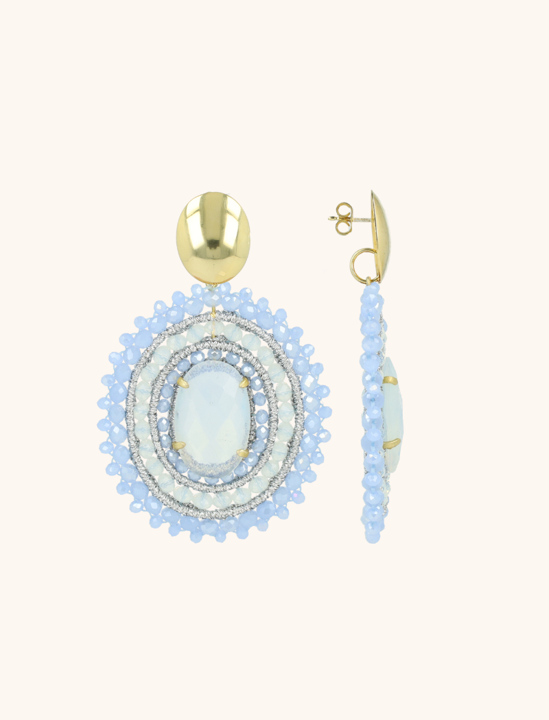 Shiny Frosty Blue Earrings Jamie Filled Oval 3 Rings with Stonelott-theme.productDescriptionPage.SEO.byTheBrand