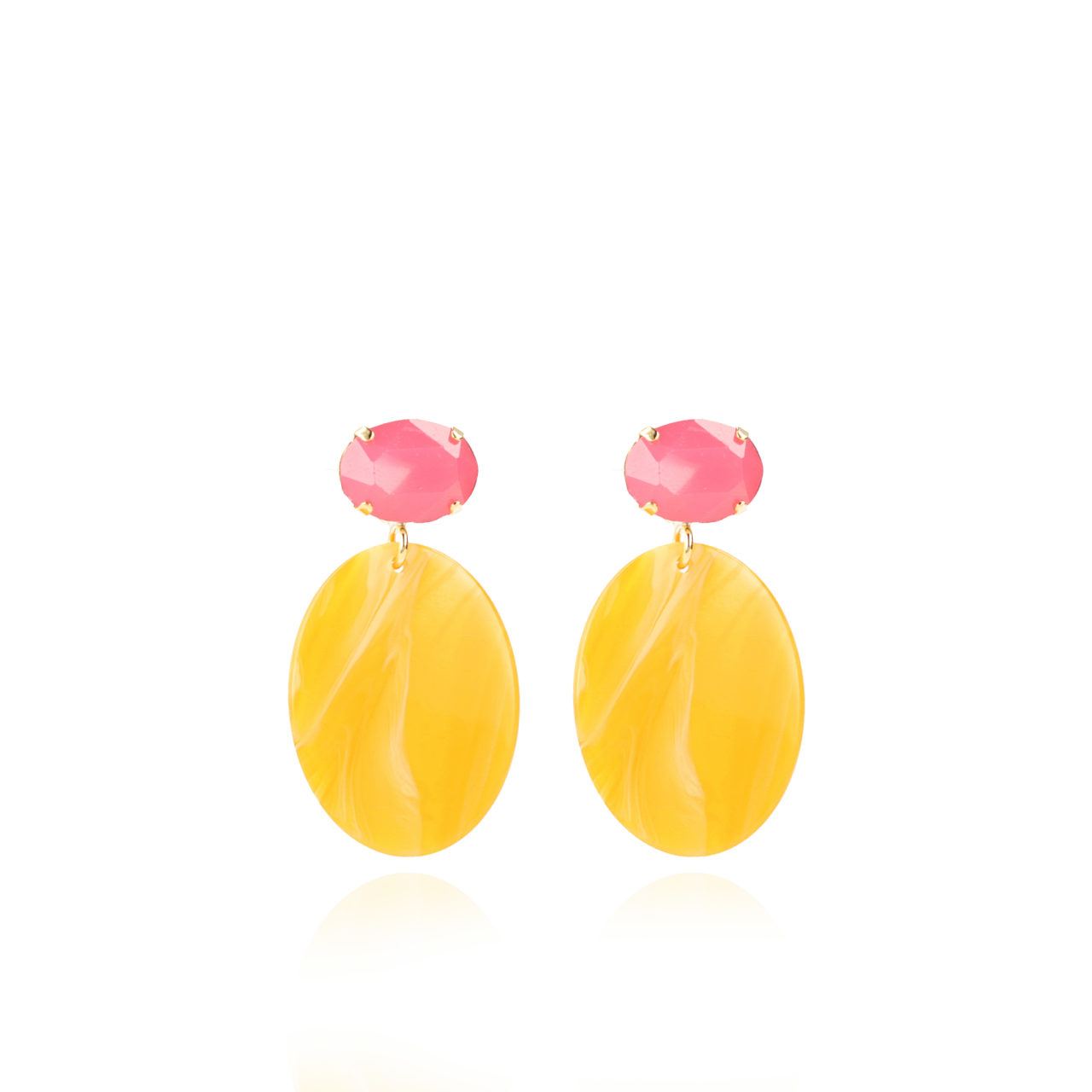 Oranje Oorbellen Celia Strass Ovaal