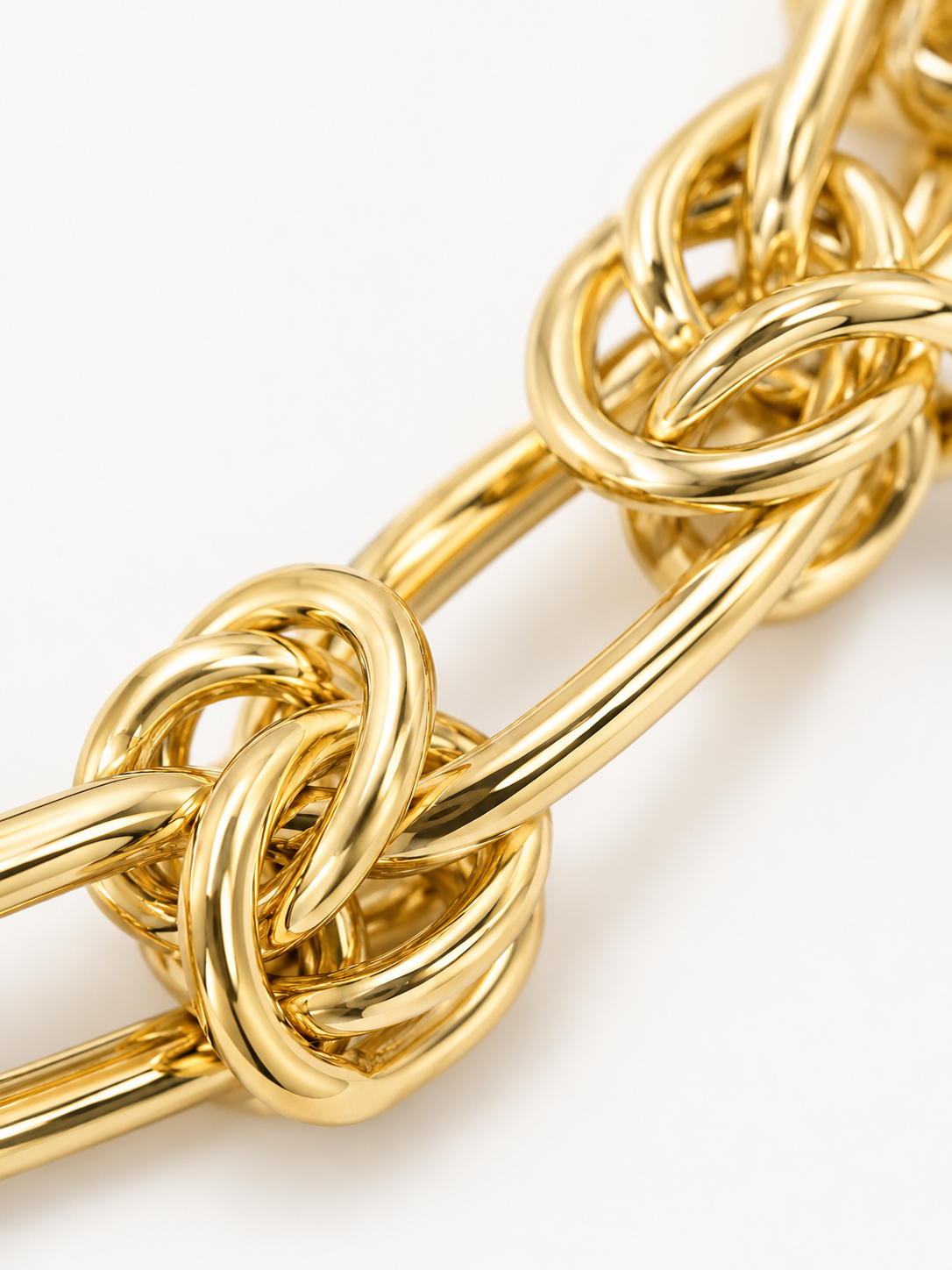 Gold Colored Knotted Link Bracelet