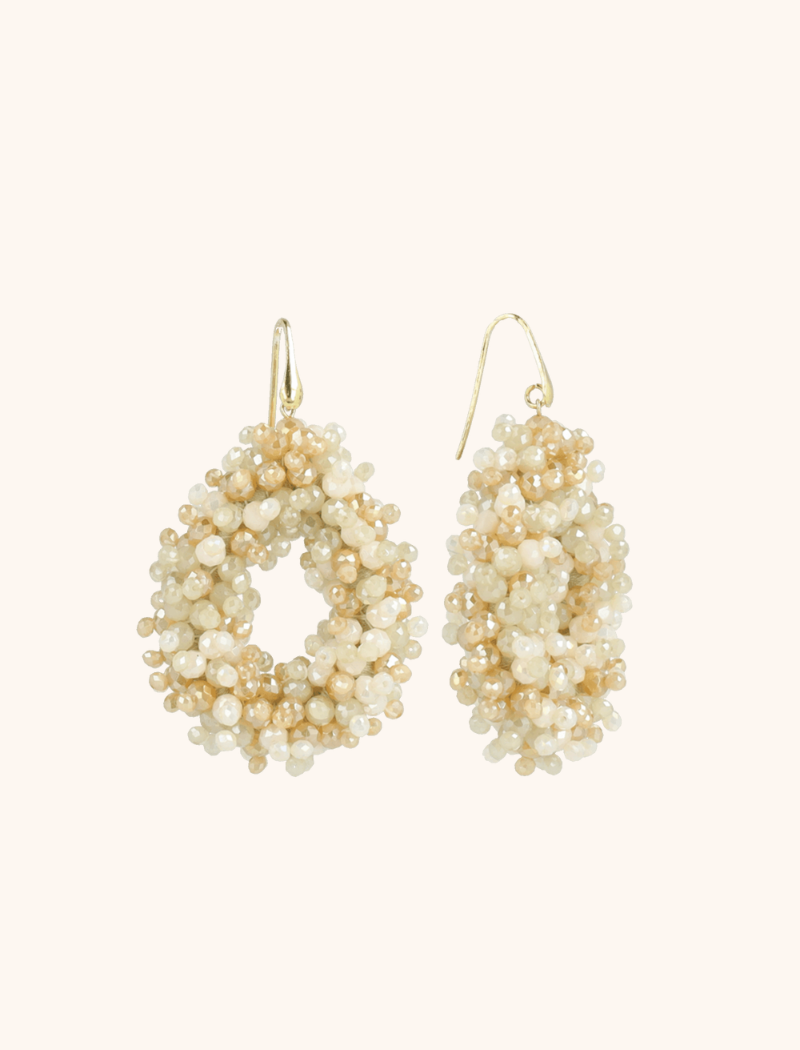 Mixed Beige Earrings Louise Drop L