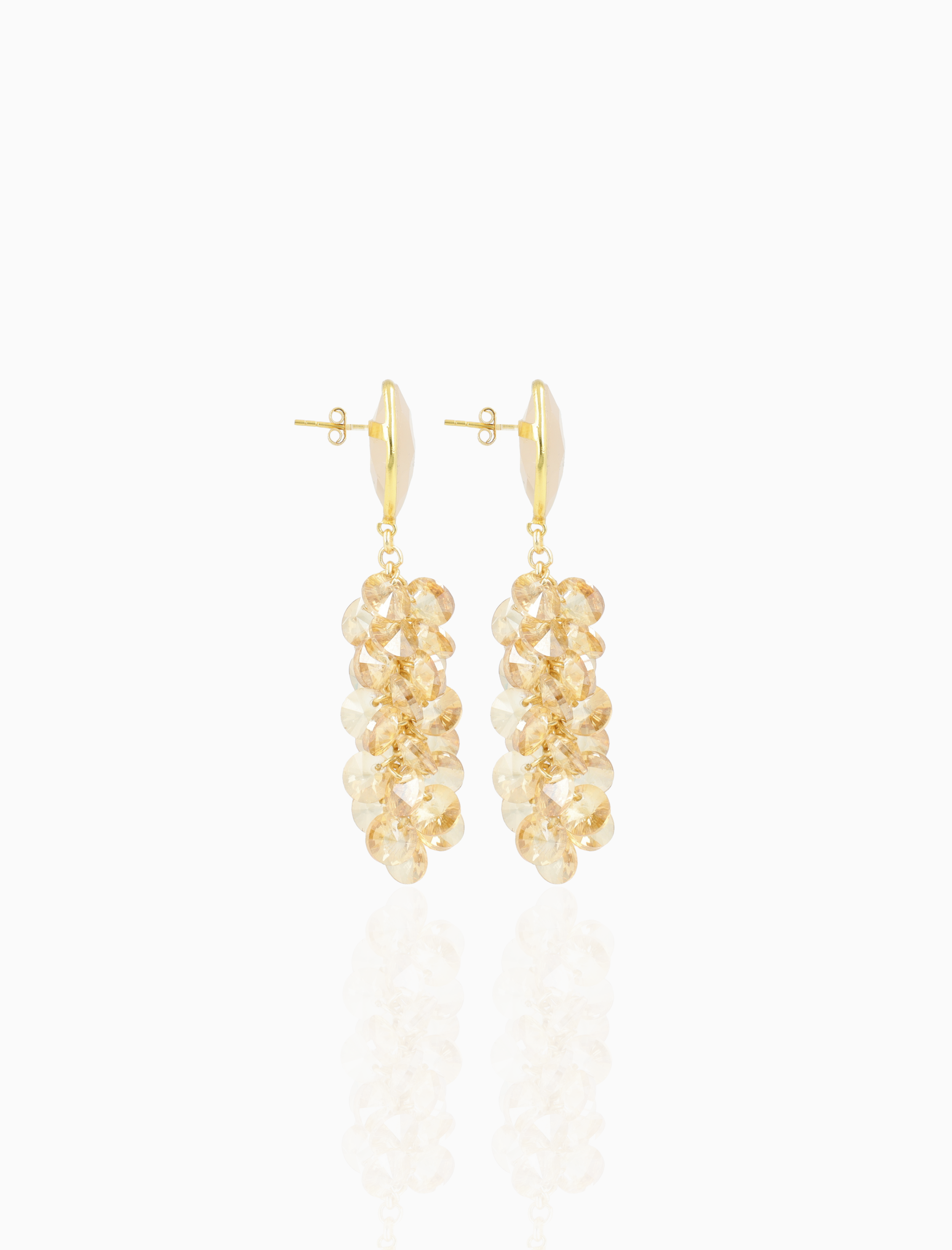 Honey Gold Oorbellen Lonneke Cluster Sequins