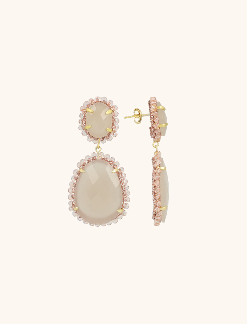 Hellrosa Ohrringe Bodine Pendant Double L  