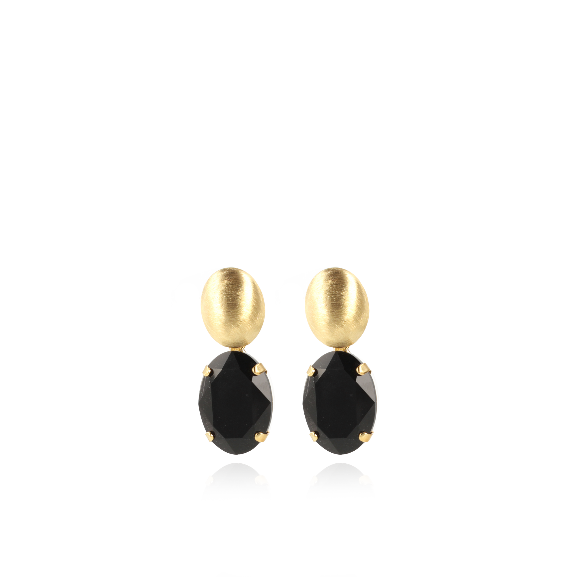 Zirconia Earrings Amelie Oval Black Opal