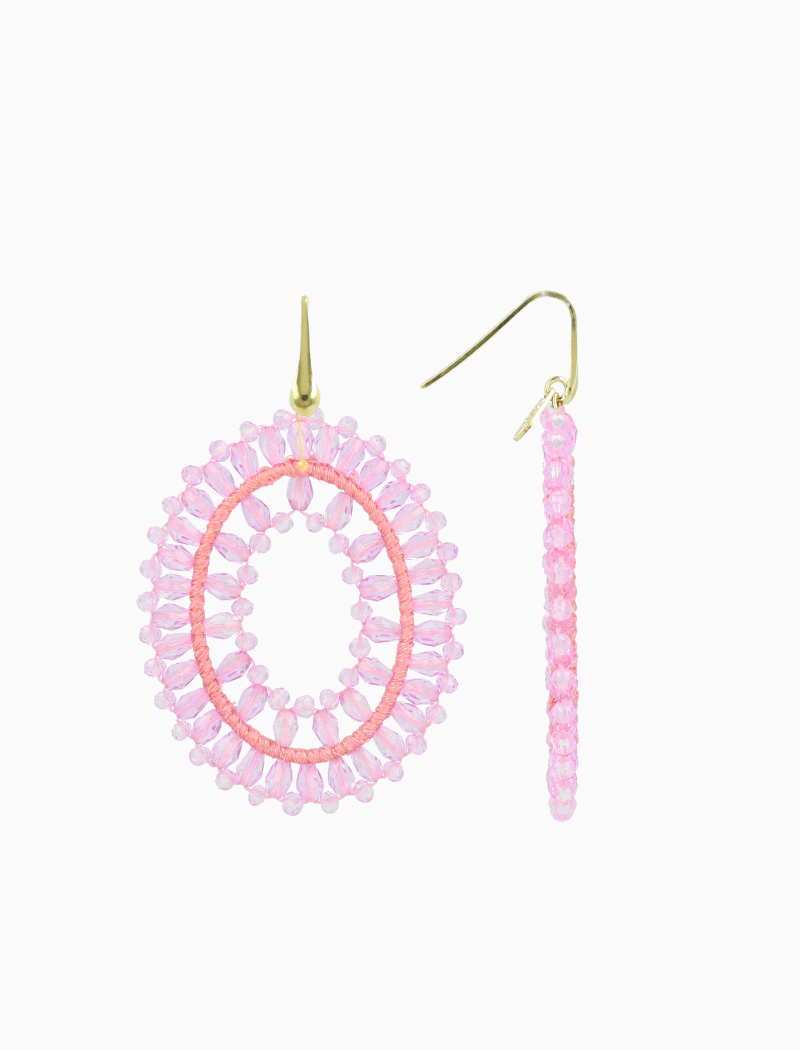 Lila oorbellen Noa ovaal L