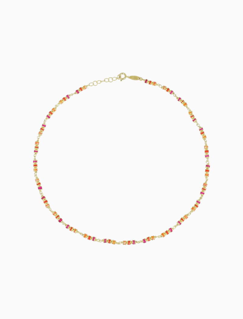 Color of You Ketting Friendship Fuchsia/Koraal/Oranje 