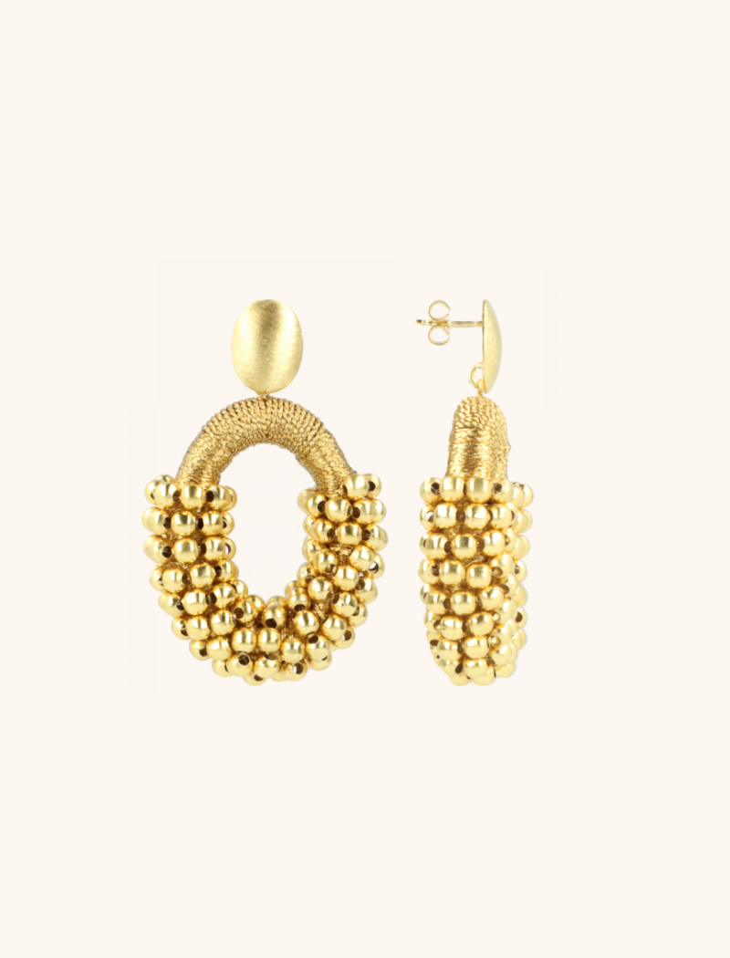 Gold colored Earrings Limited Yara Oval M