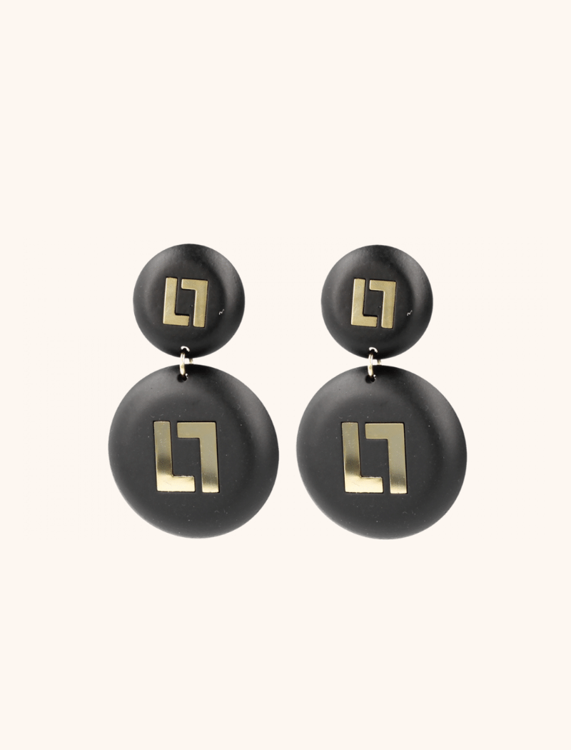 Larissa Black Opal Logo Earrings