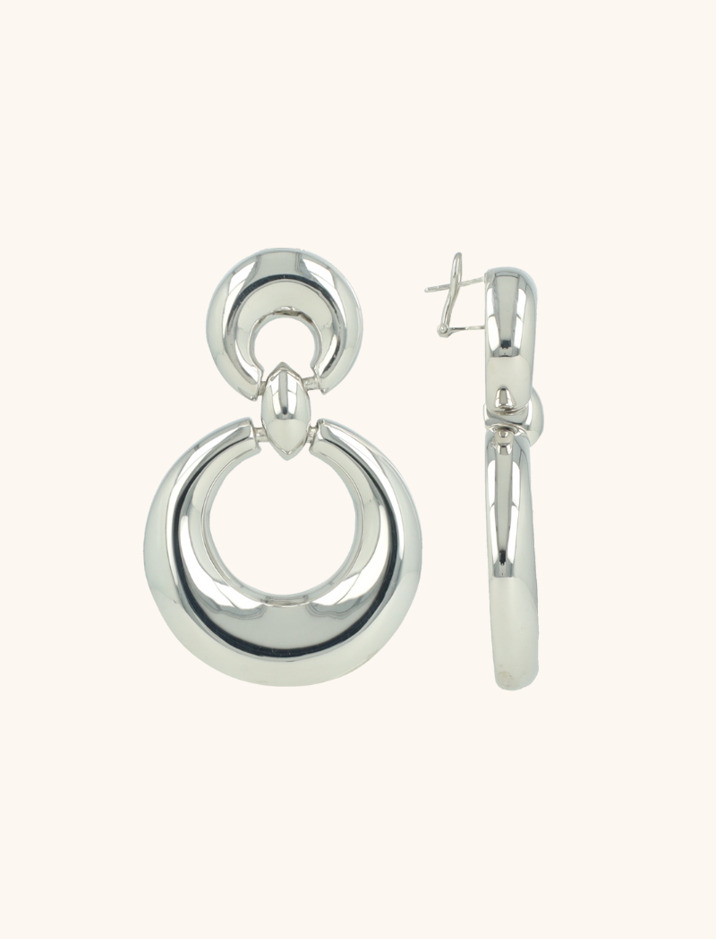 Zilveren Oorbellen Lizzy Double Open Circle