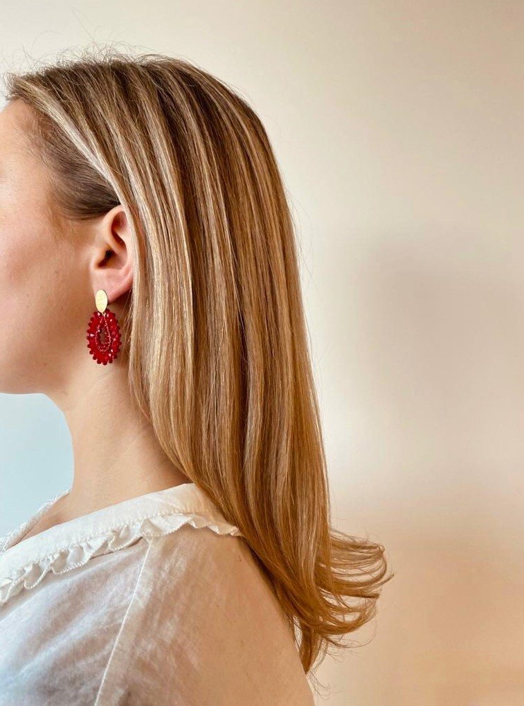 Robin silk drop crystal s red earrings lott-theme.productDescriptionPage.SEO.byTheBrand