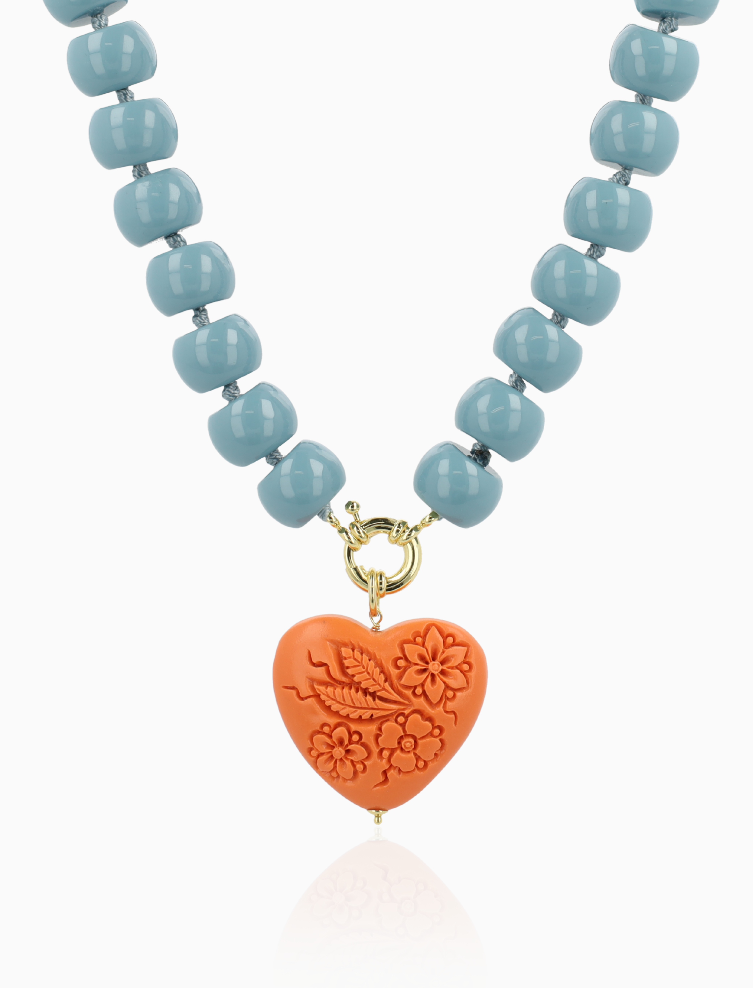 Blue Necklace Freya Roundell Stones with Heart