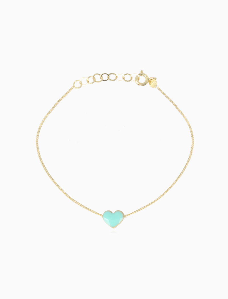 Symbool armband hart Emaille turquoise