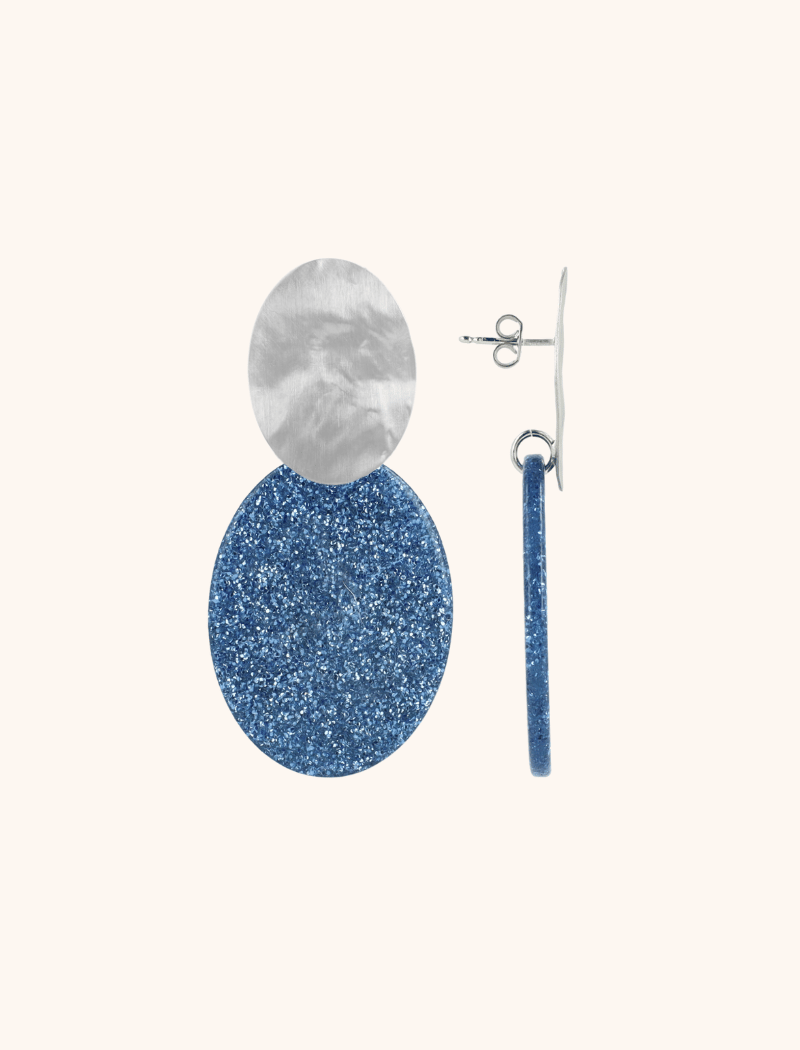 Blauwe Glitter Oorbellen Celia Ovaal Slott-theme.productDescriptionPage.SEO.byTheBrand