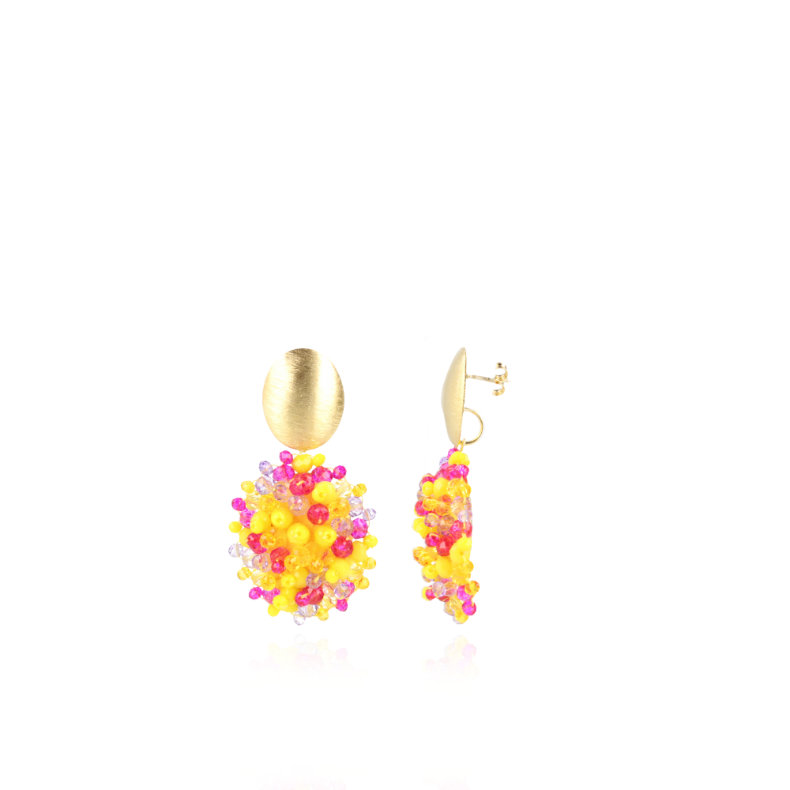 Mixed yellow earrings Jazz Oval S