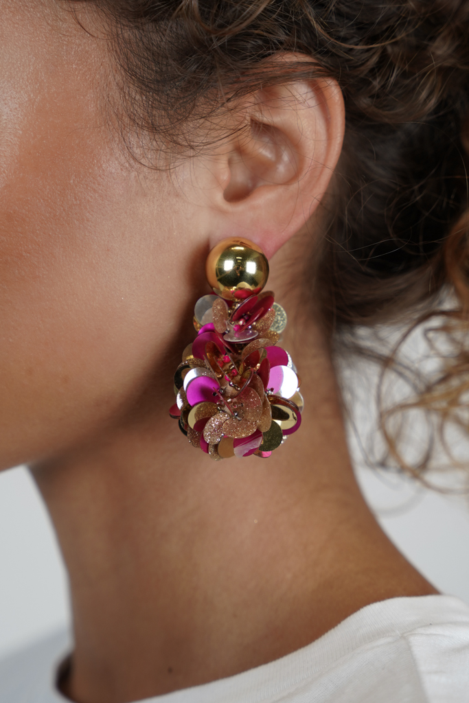 Sequin Oorbellen Metallic Fuchsia Pixie Double Globelott-theme.productDescriptionPage.SEO.byTheBrand