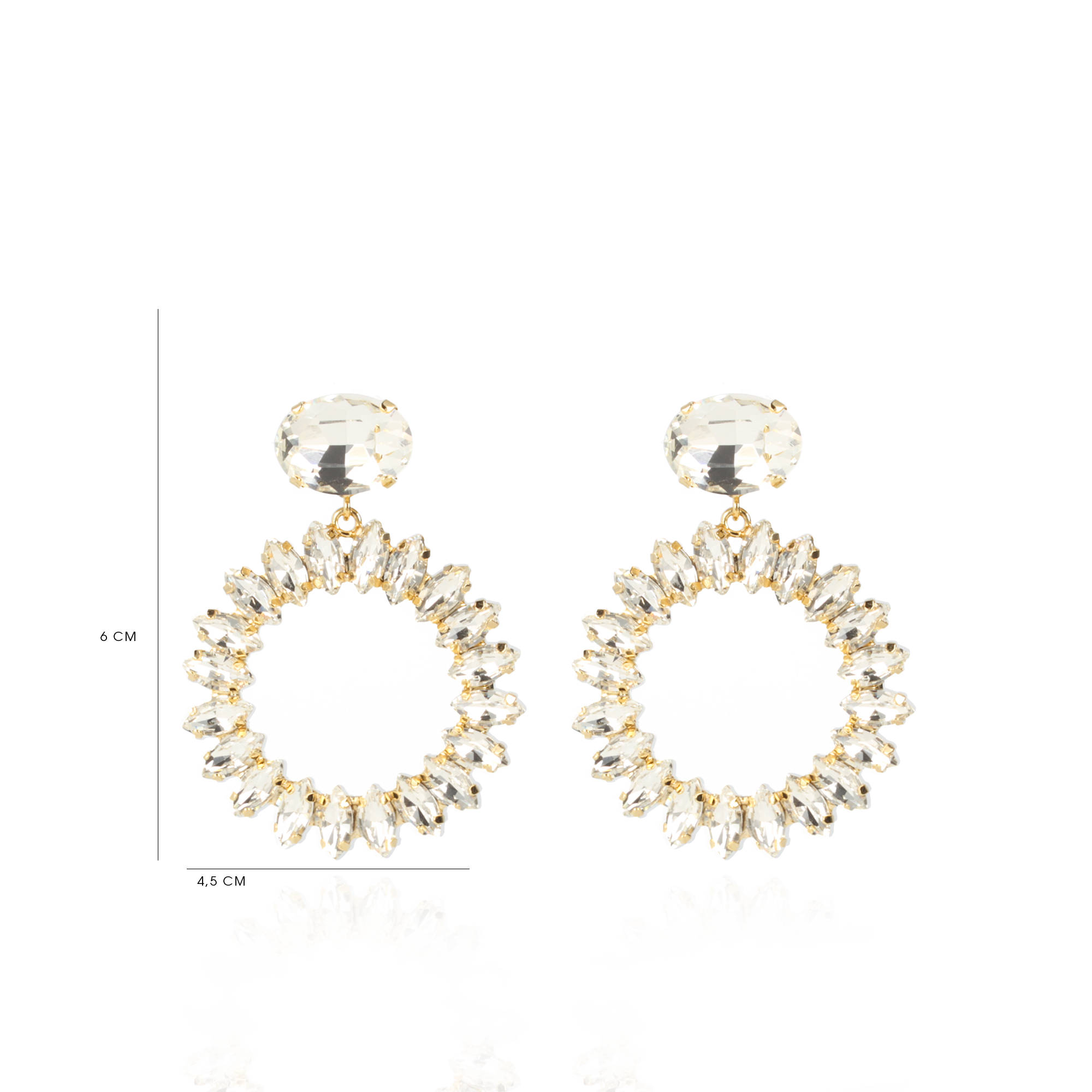 Crystal colored Zirconia Earrings Marquis Stones Oval S Earpin Inez