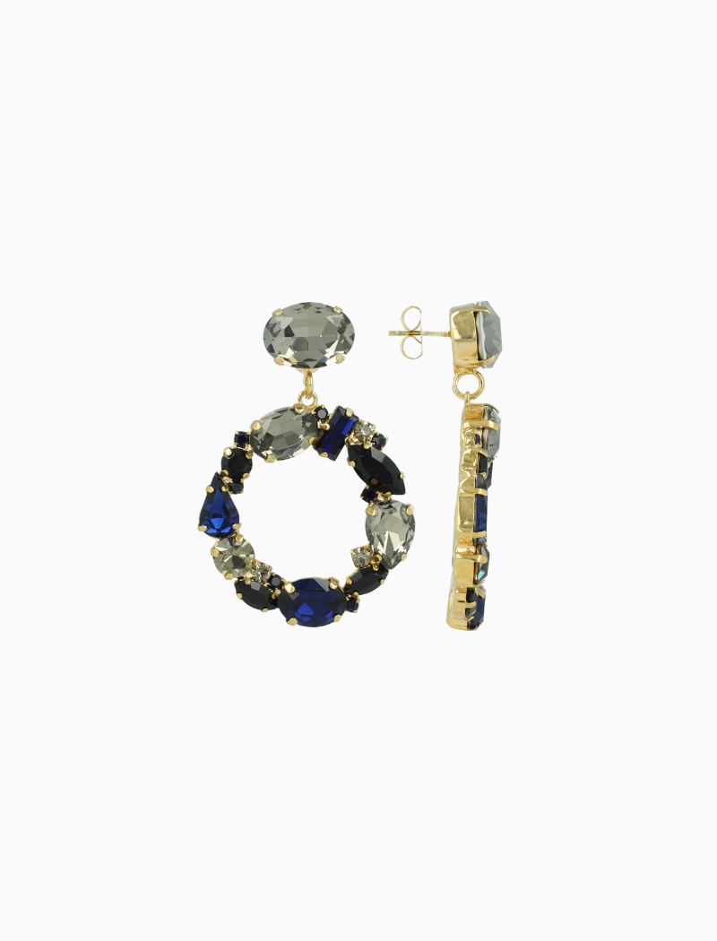 Blauwe Oorbellen Irregular Element Sacha