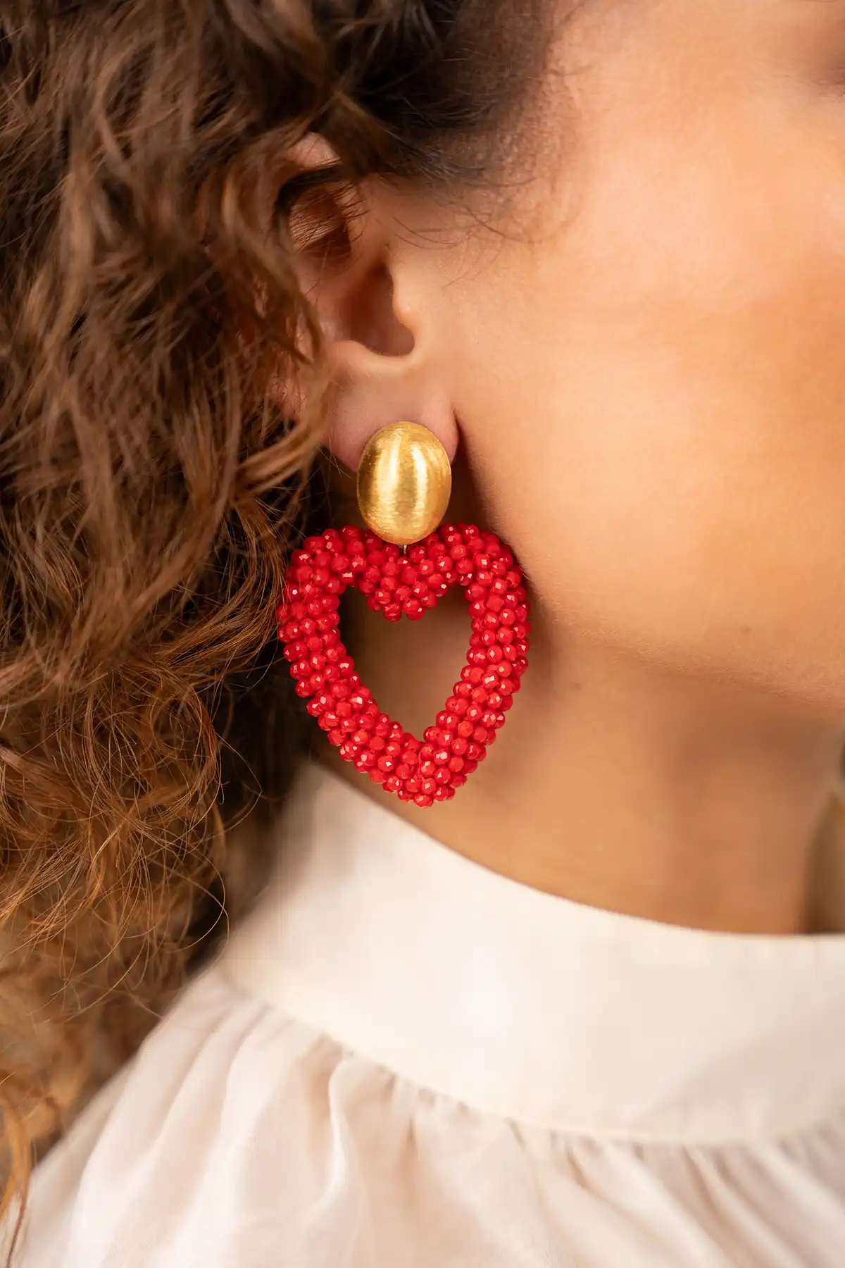 Rote Herz Ohrringe Valentijn Brushed Ovallott-theme.productDescriptionPage.SEO.byTheBrand
