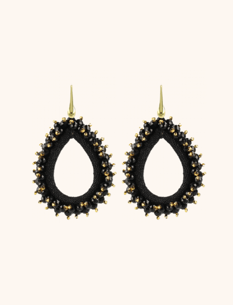 Carina Black Earrings Urchin Drop L 