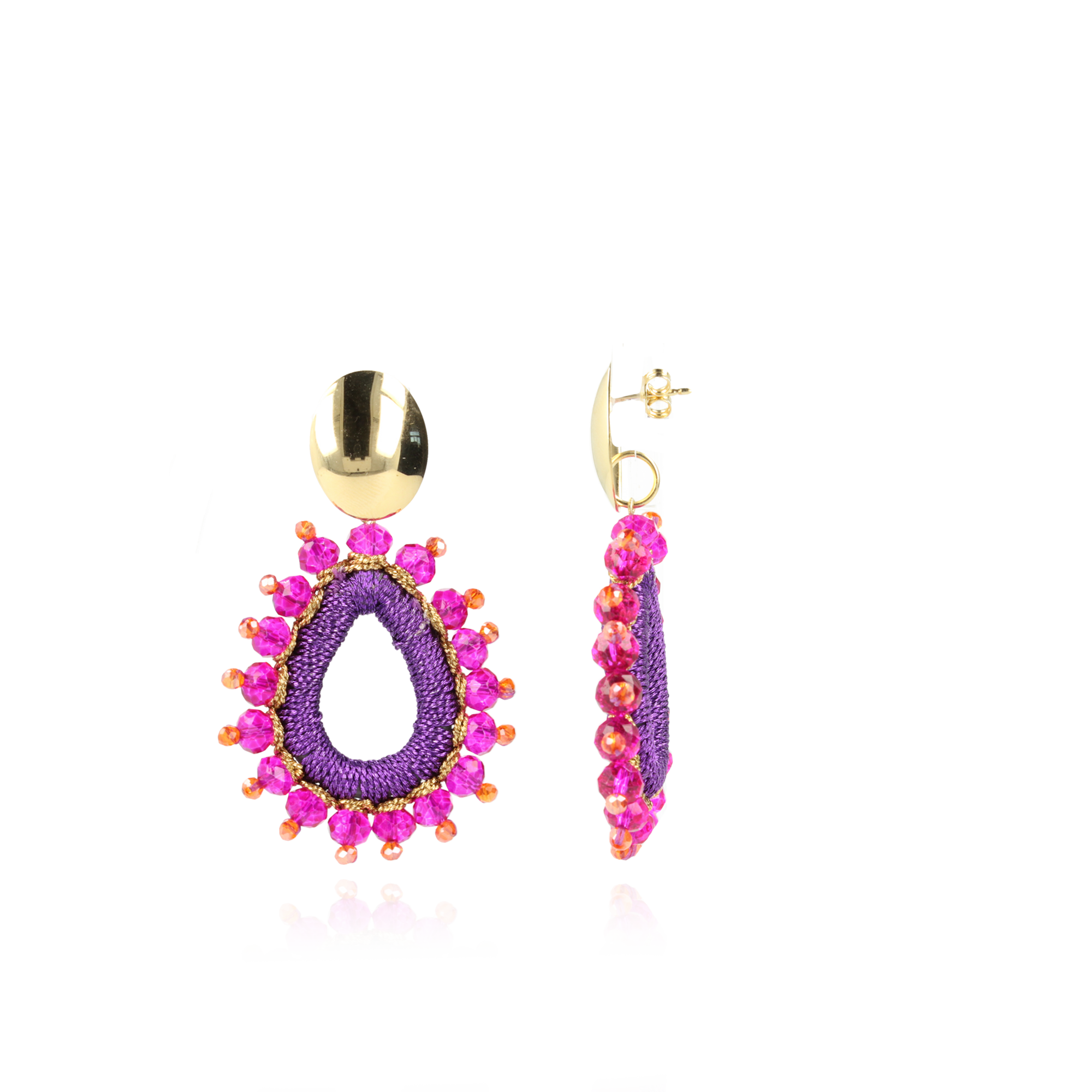 Fuchsia Earrings Flo Urchin Drop M