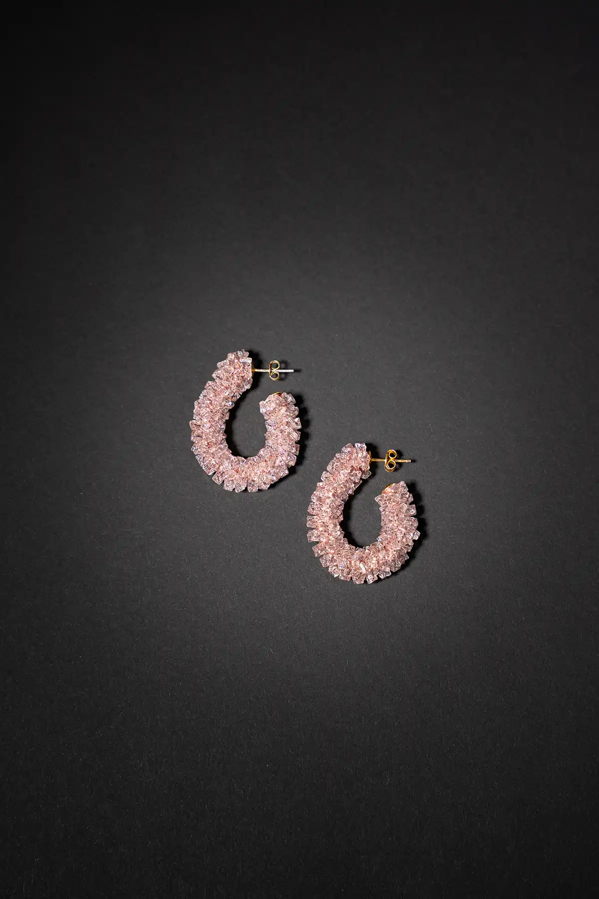 Crystal Pink Earrings Ellis Glassberry Creole L  