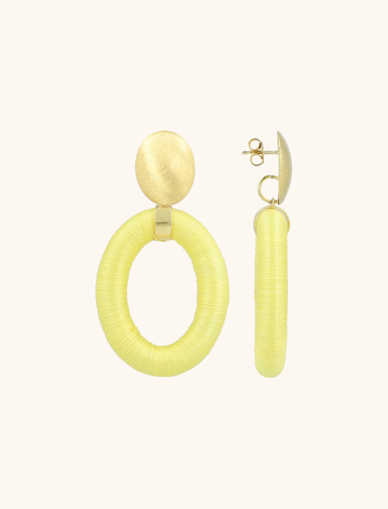 Light Yellow Earrings Faye Oval L  