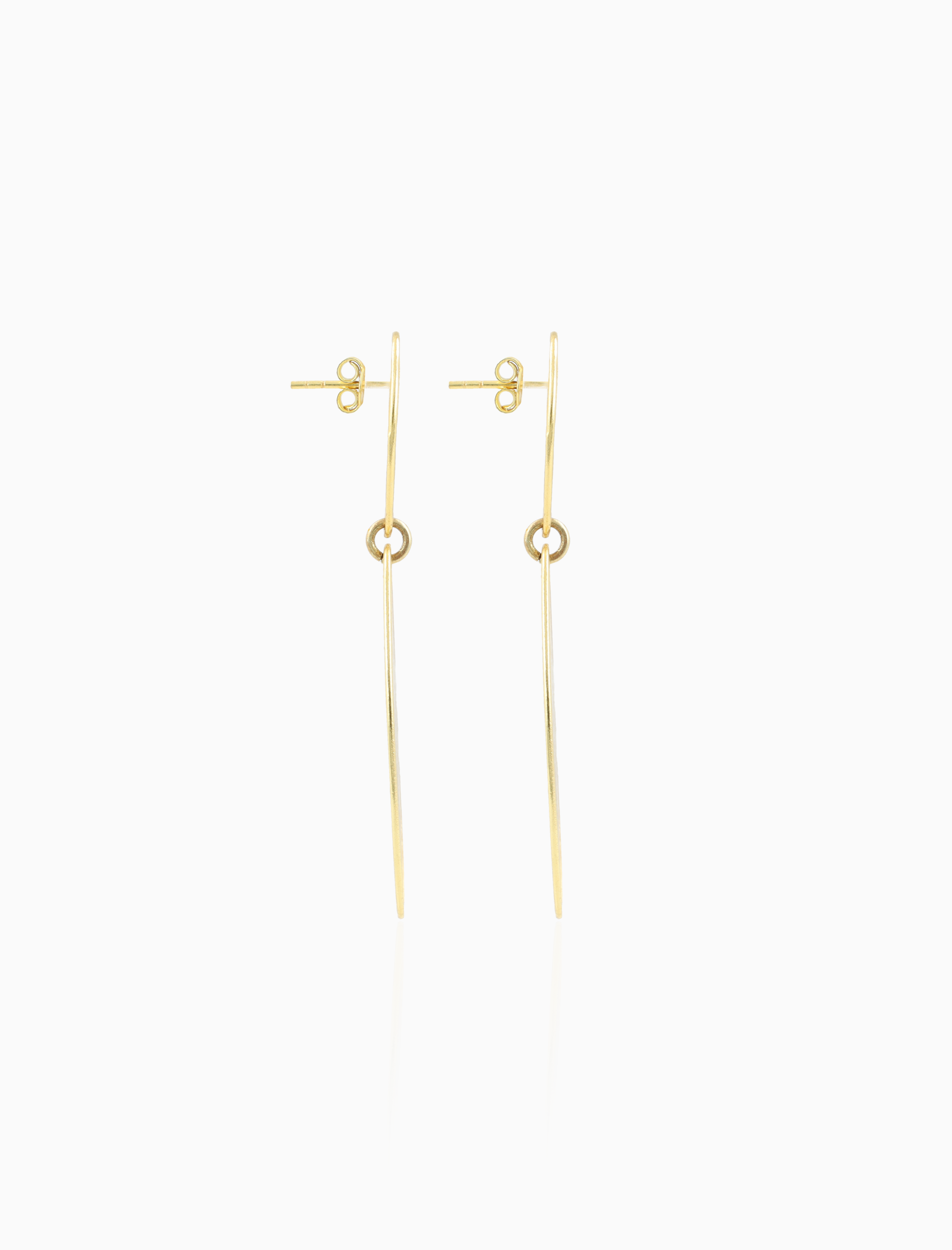 Gold Earrings Charity Stone Shape Oval Double