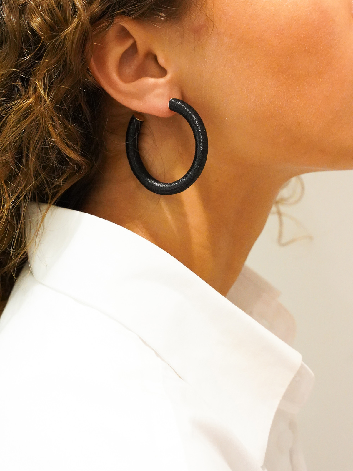 Black Earrings Chloe Creole L