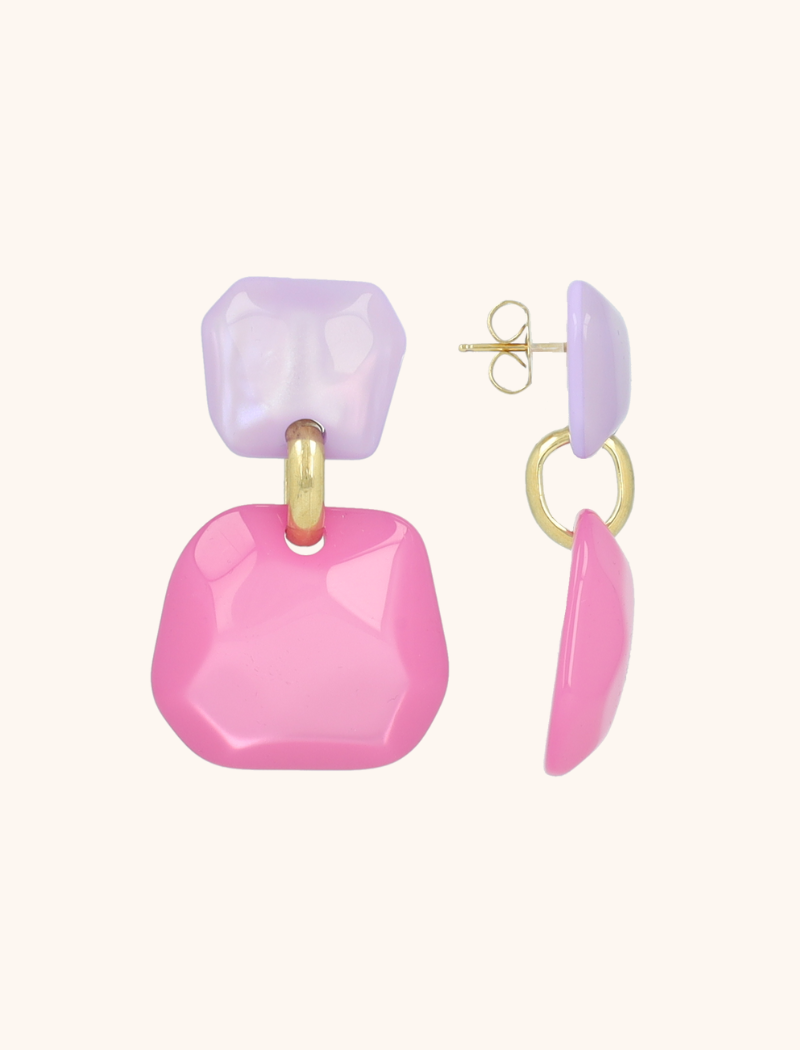 Paarse Oorbellen Lyra Statement Earring Double M