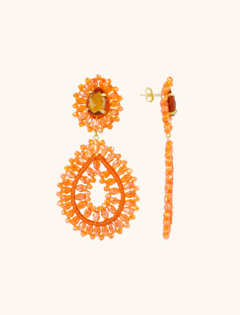Orange earrings Apollo lion