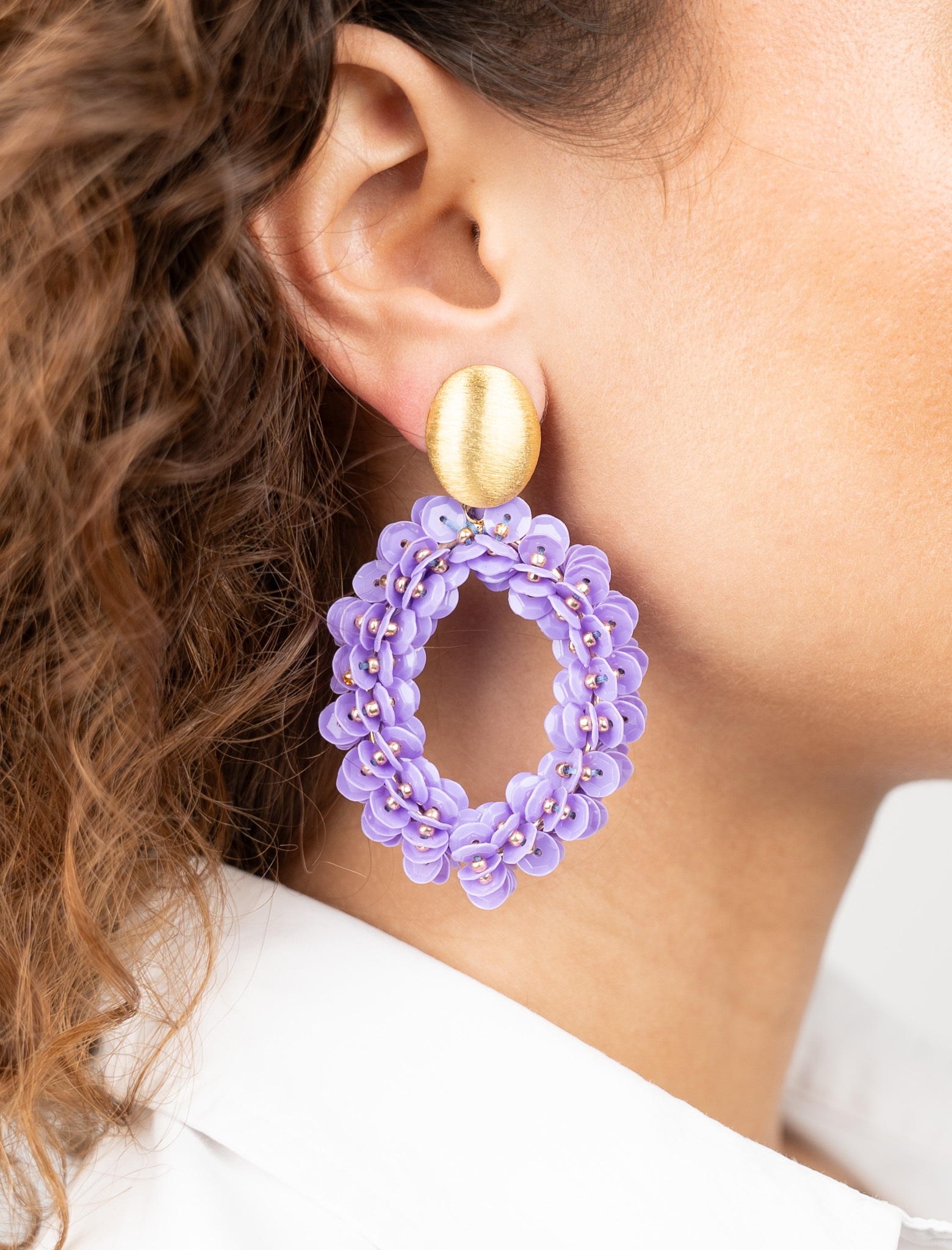 Lilac Earrings Sequin Oval Llott-theme.productDescriptionPage.SEO.byTheBrand