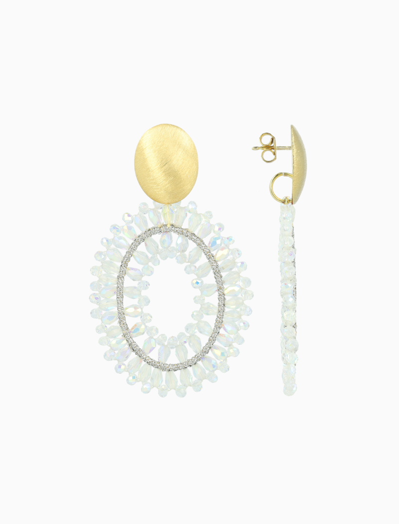 Open Oval Double Earrings L Holo Noa