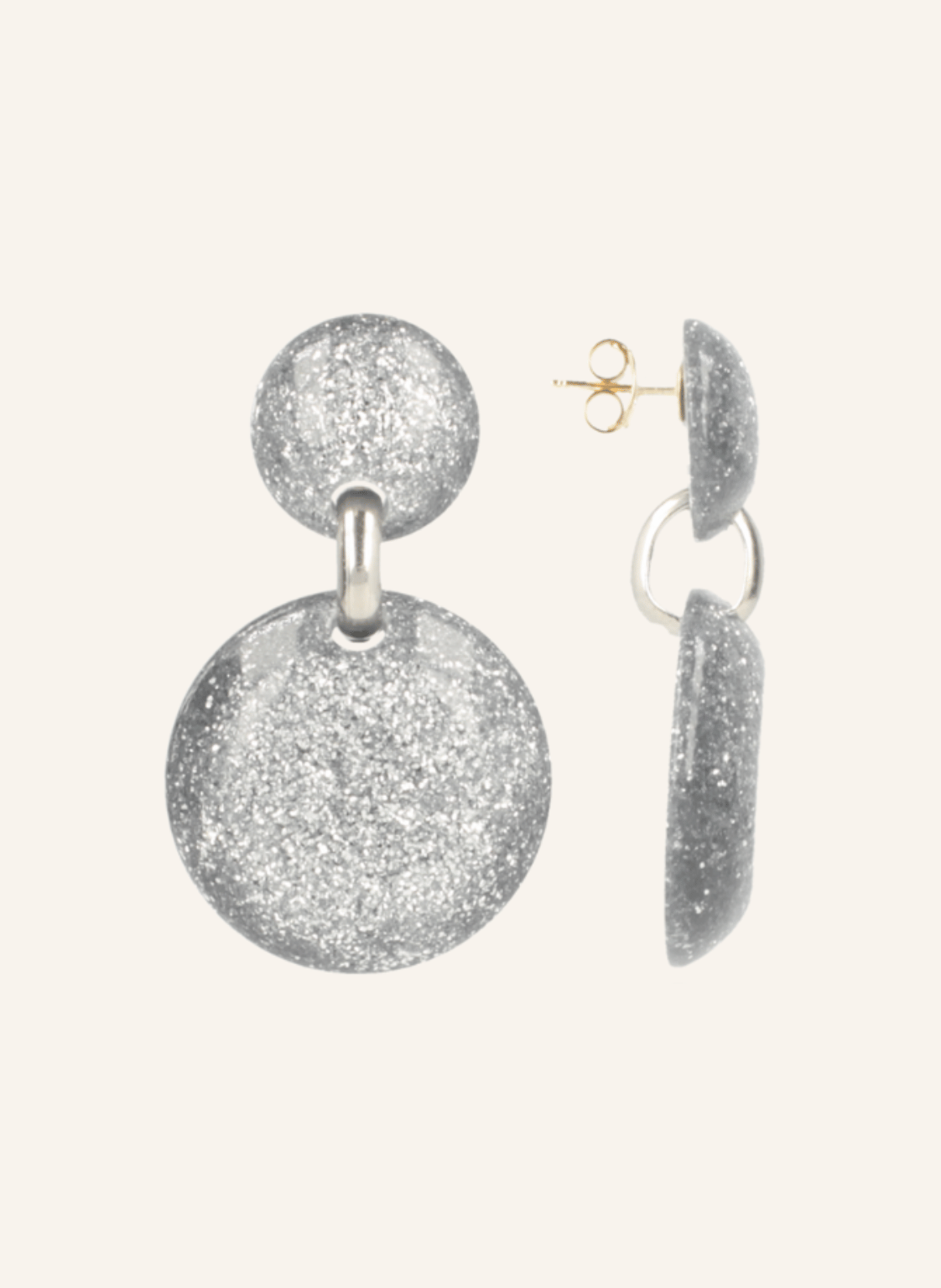 Zilveren Glitter Oorbellen Xenia Rond Mediumlott-theme.productDescriptionPage.SEO.byTheBrand