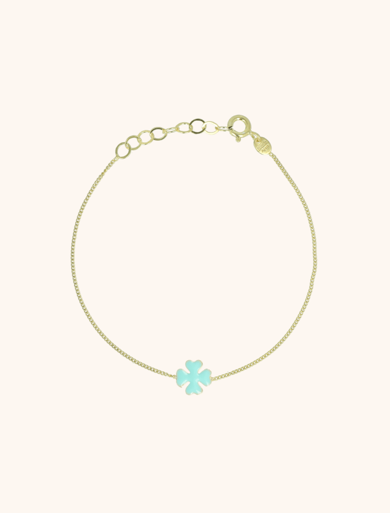 Symbol bracelet Clover Enamel turquoise