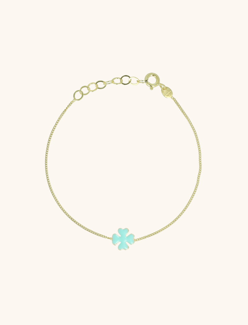 Symbool armband Klaver turquoise