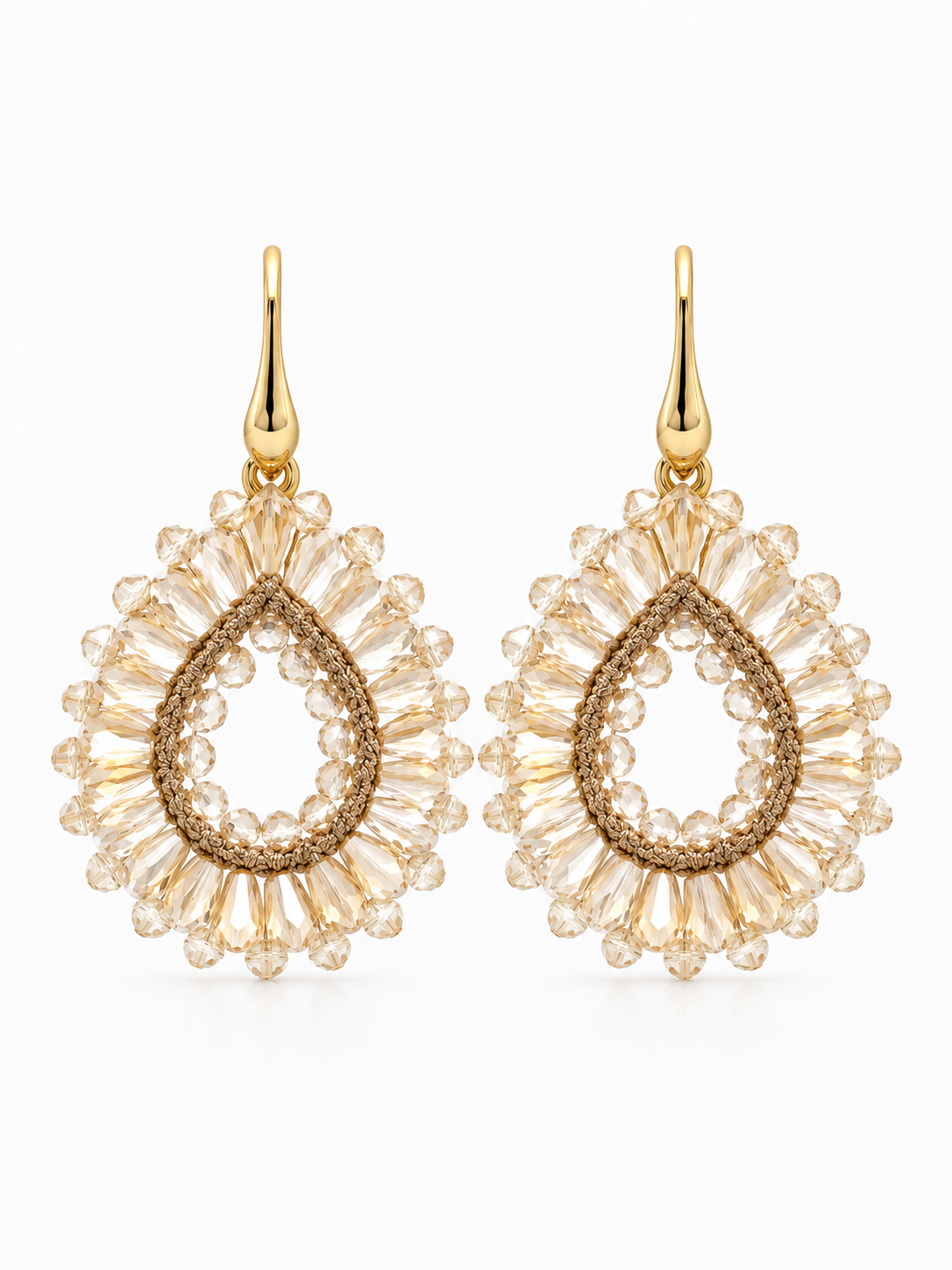 Robin – Drop Crystal Small Oorbellen – Champagne