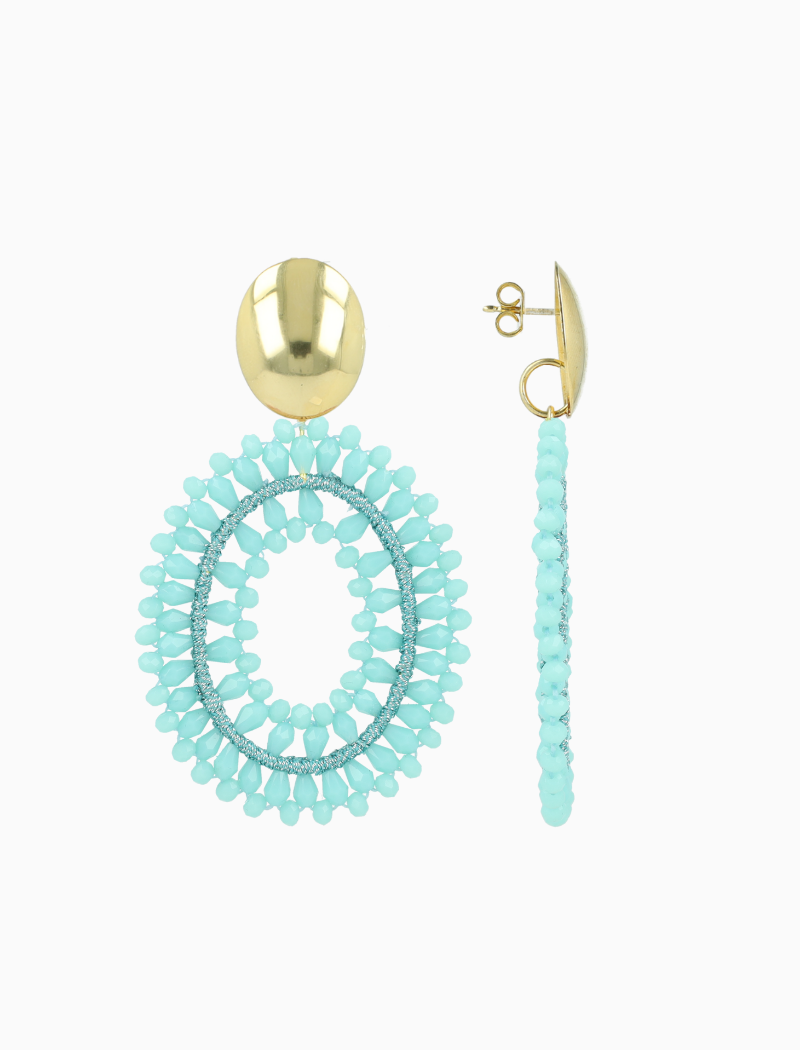 Blue earrings Noa oval L