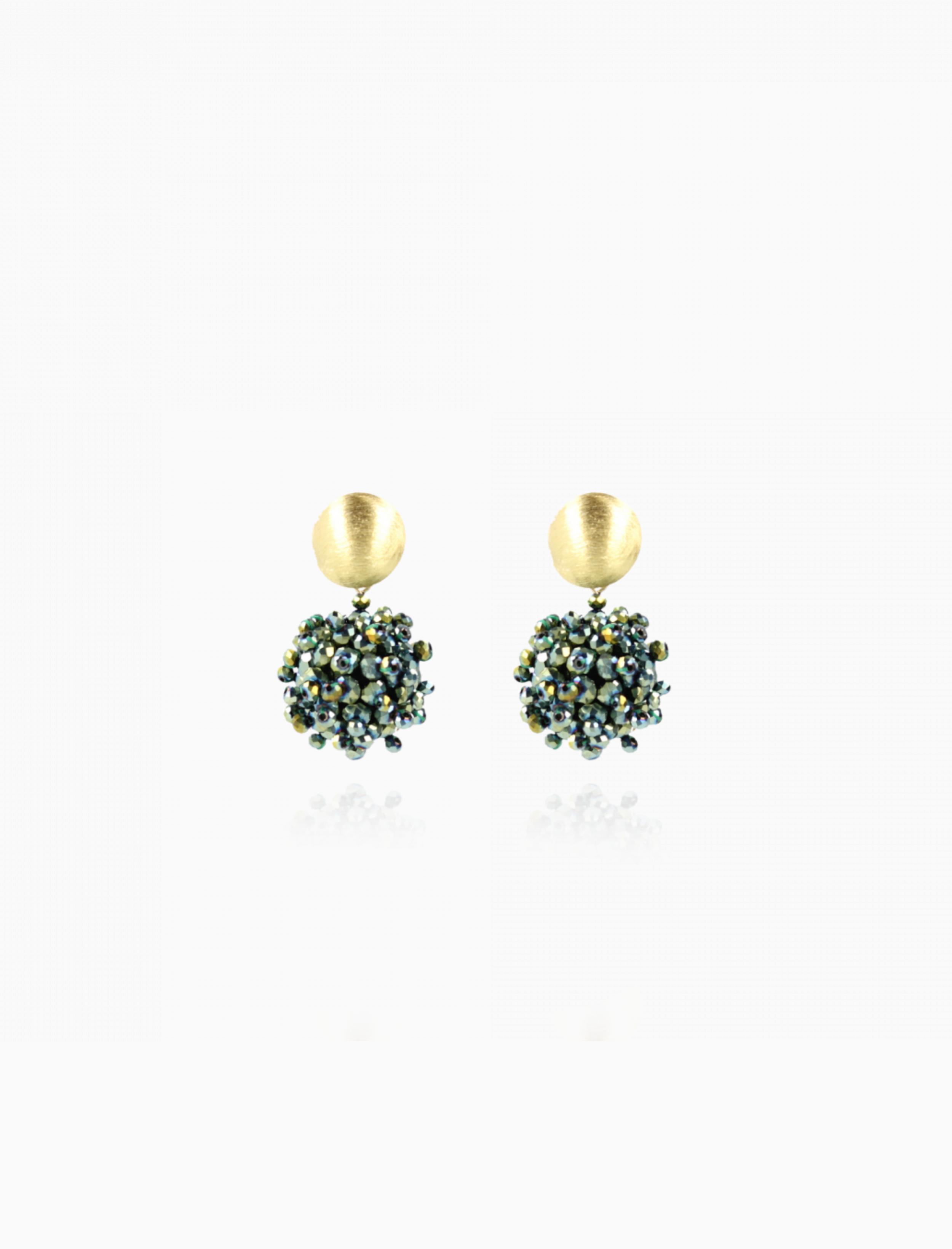 Metallic Groene Oorbellen Jacky Globe S Double Stones