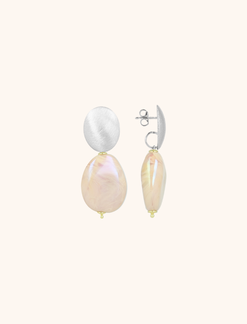 Holo Ivory Oorbellen Amber Squeezed Drop