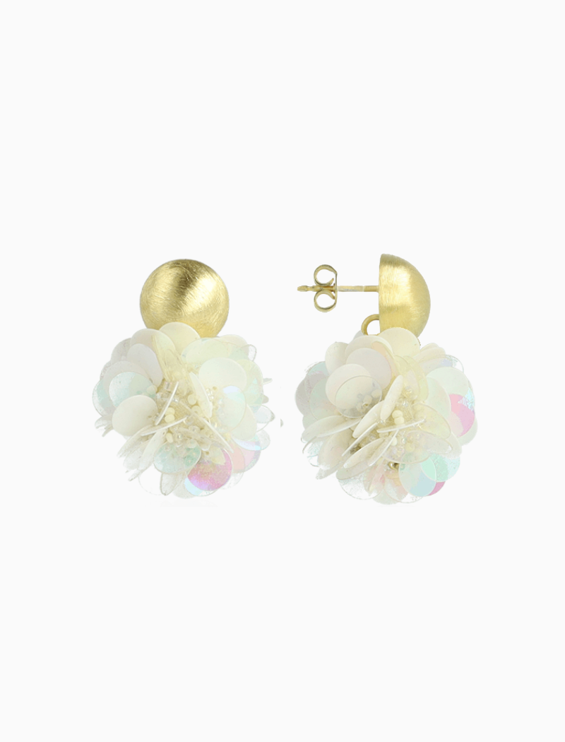 Sequin oorbellen Holo parel Laure Globe L