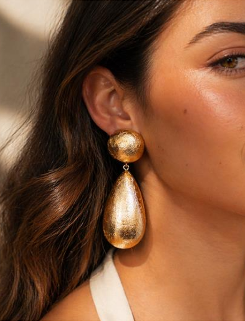 Gold Colored Earrings Brittany Cone XL Stud