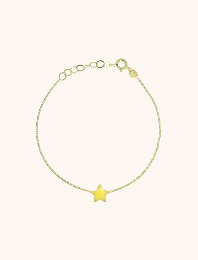 Symbool armband ster Emaille geel