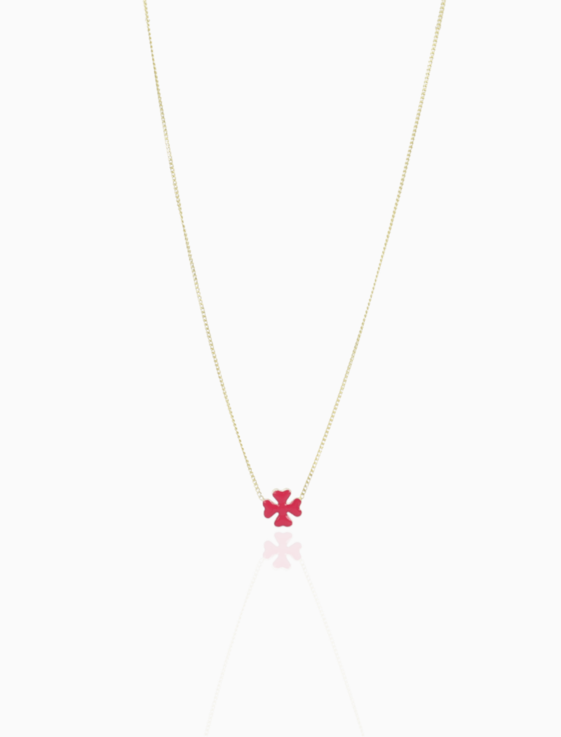 Symbool ketting klaver fuchsia