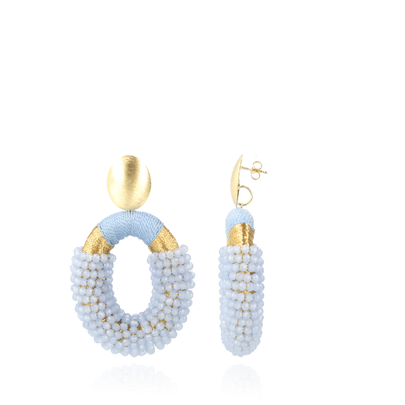 Baby Blauwe Oorbellen Yara Glassberry Ovaal L
