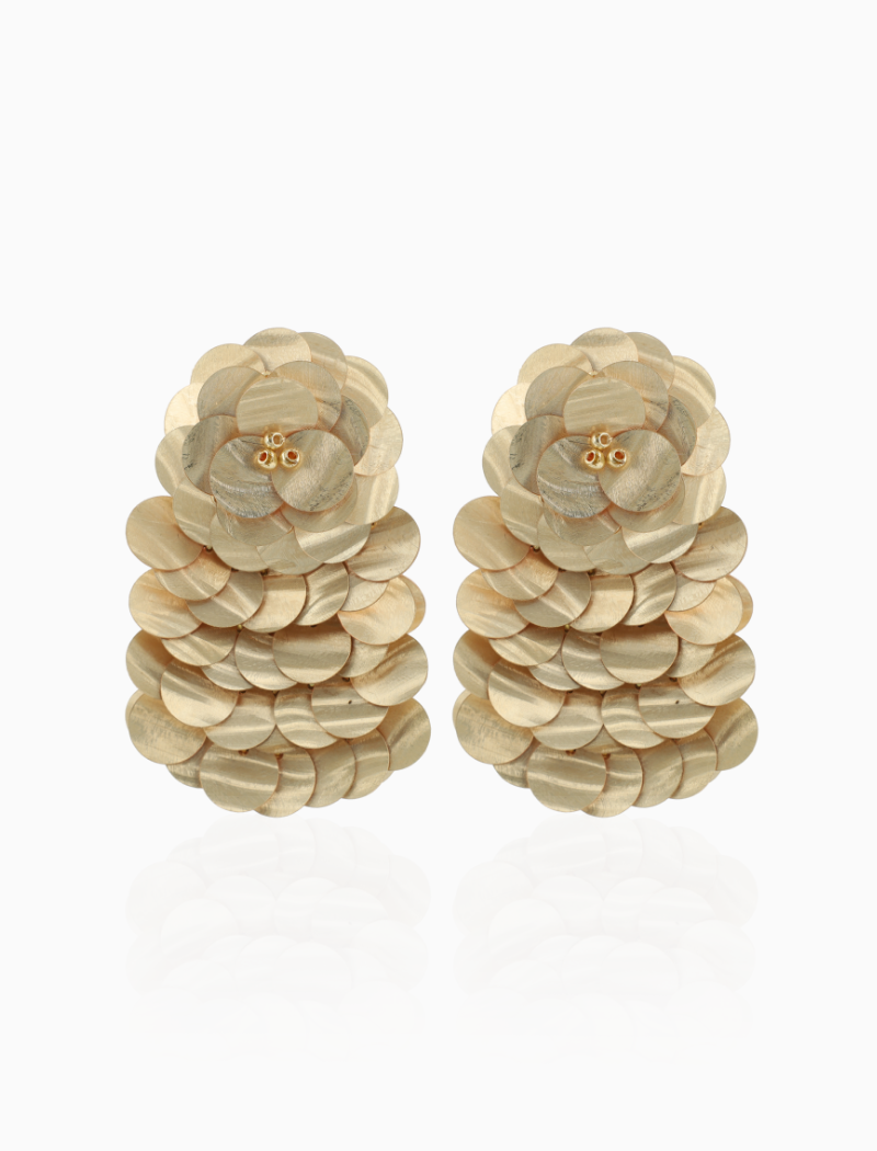 Champagne Oorbellen Sequin Shell Look Waterfall Shelly