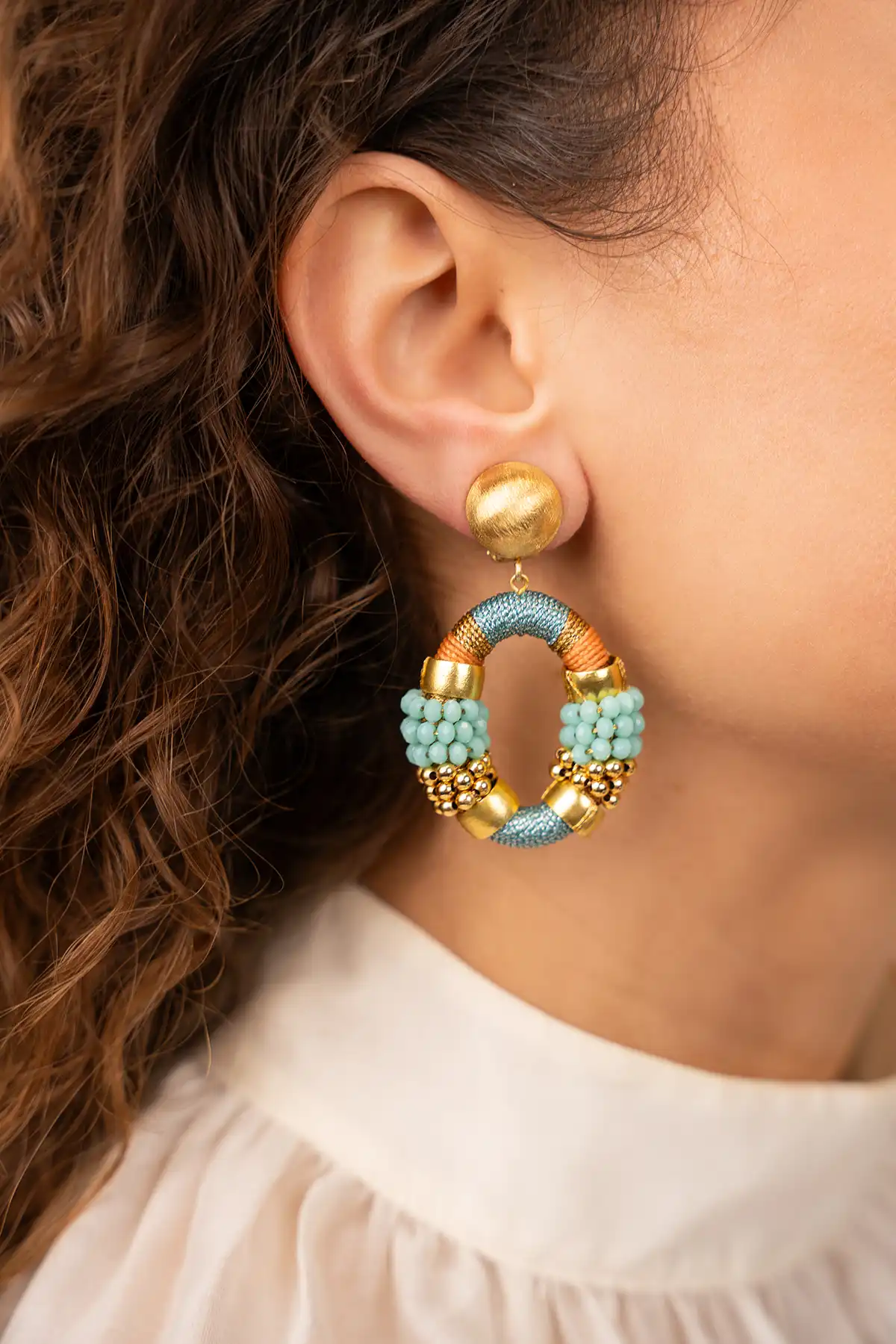 Blauwe Oorbellen Caroline Premium Combi Oval L lott-theme.productDescriptionPage.SEO.byTheBrand